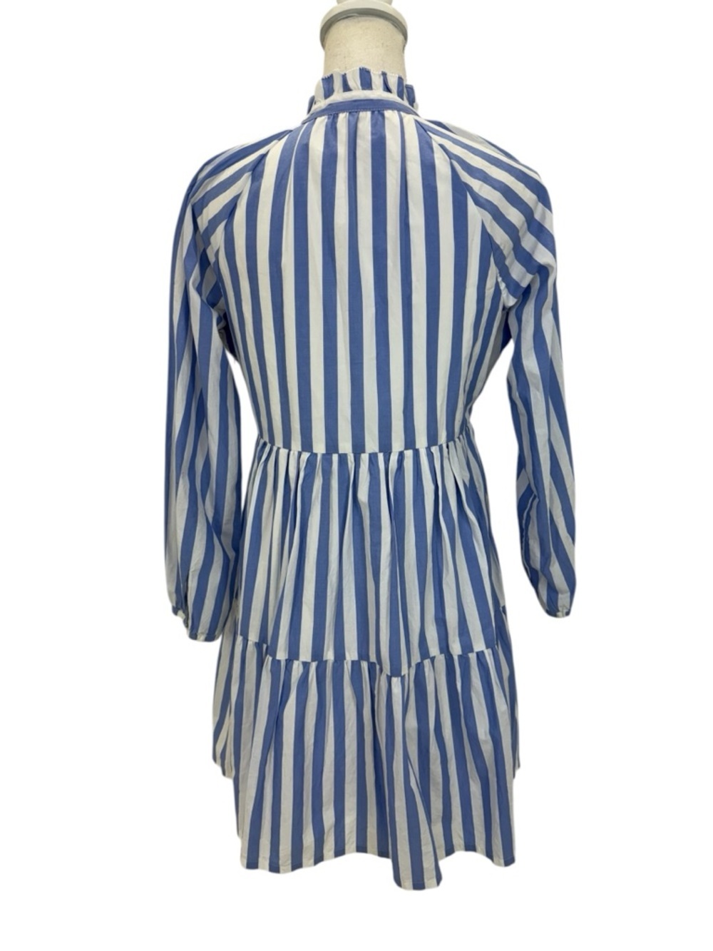J. Crew Tiered Striped Dress XS Blue/White - Picture 6 of 16